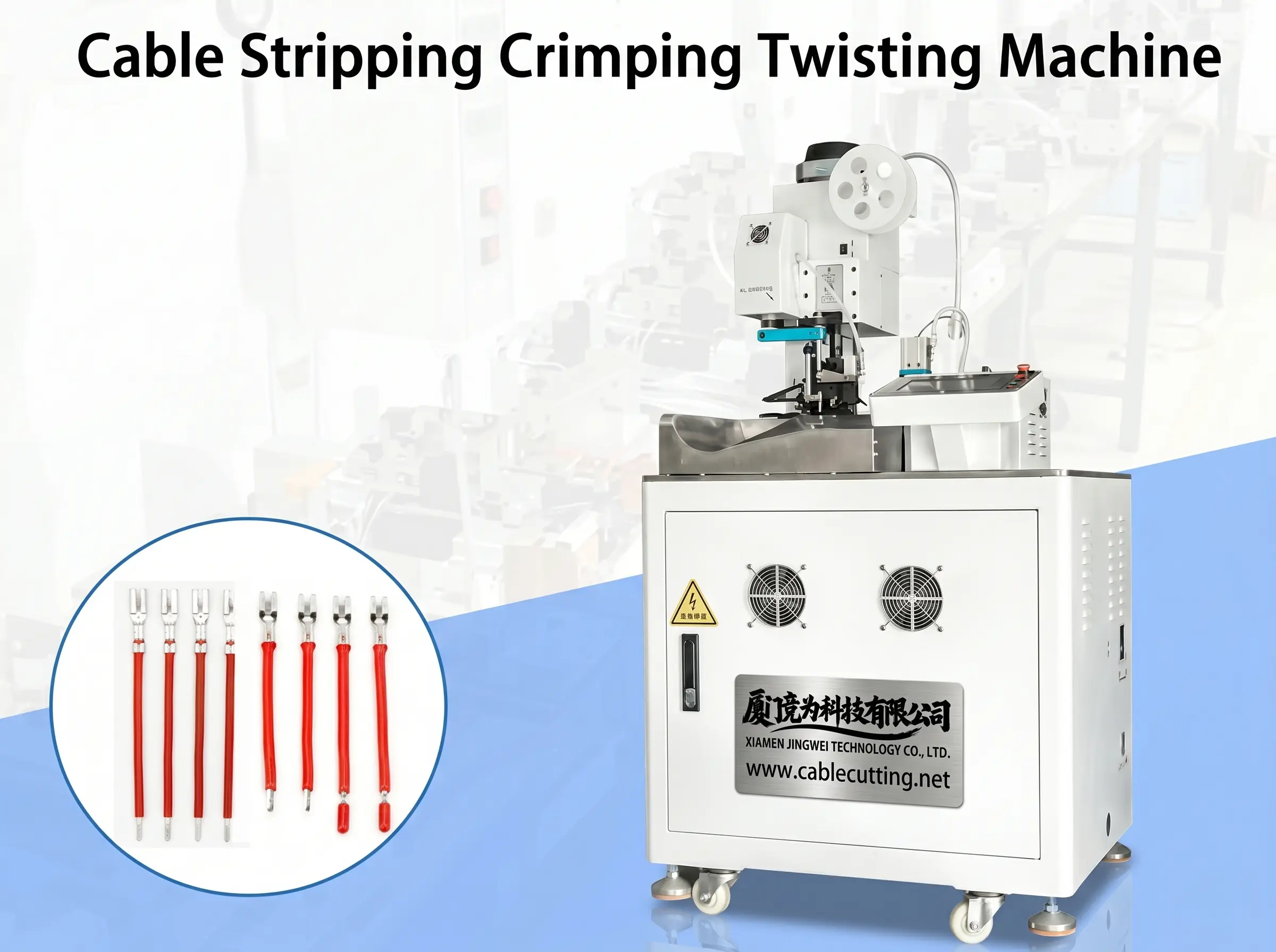 Mesin Automatik Strip, Crimp, dan Pusing Kabel