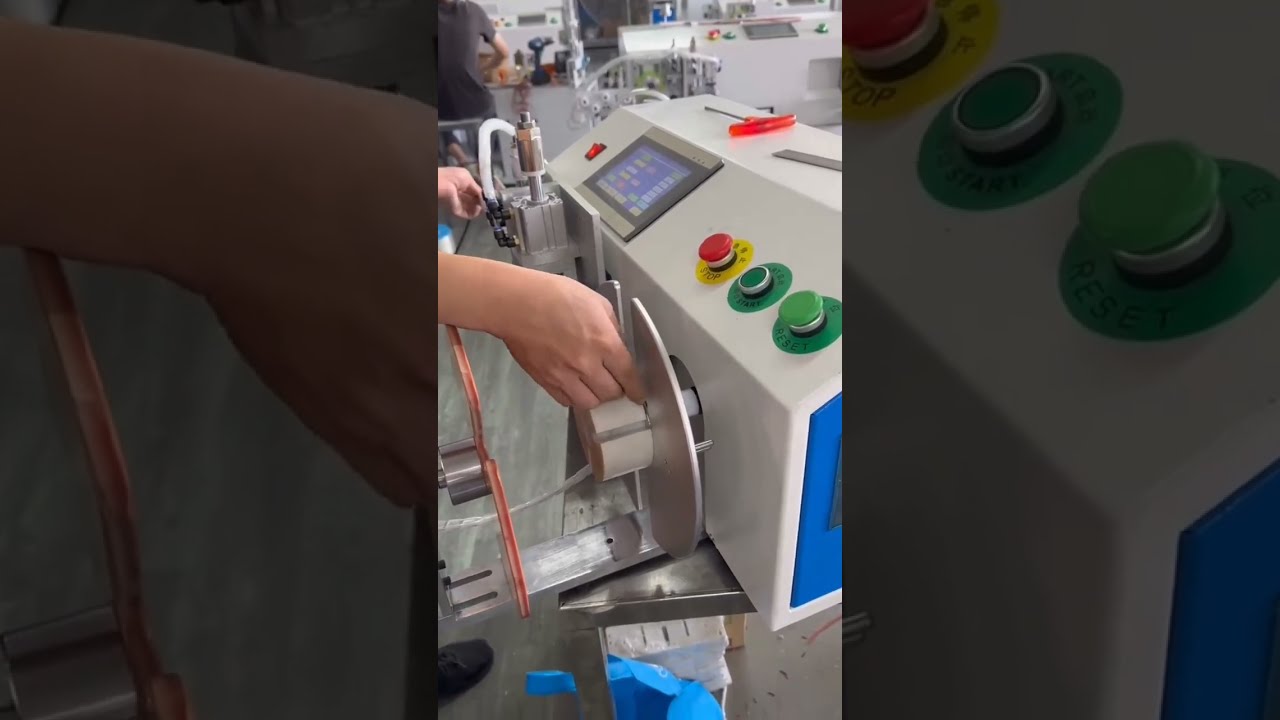 Mesin Pengira Meter & Pemotong Kabel Elektrik Automatik – Penggulungan & Penggulungan #kilang #mesin