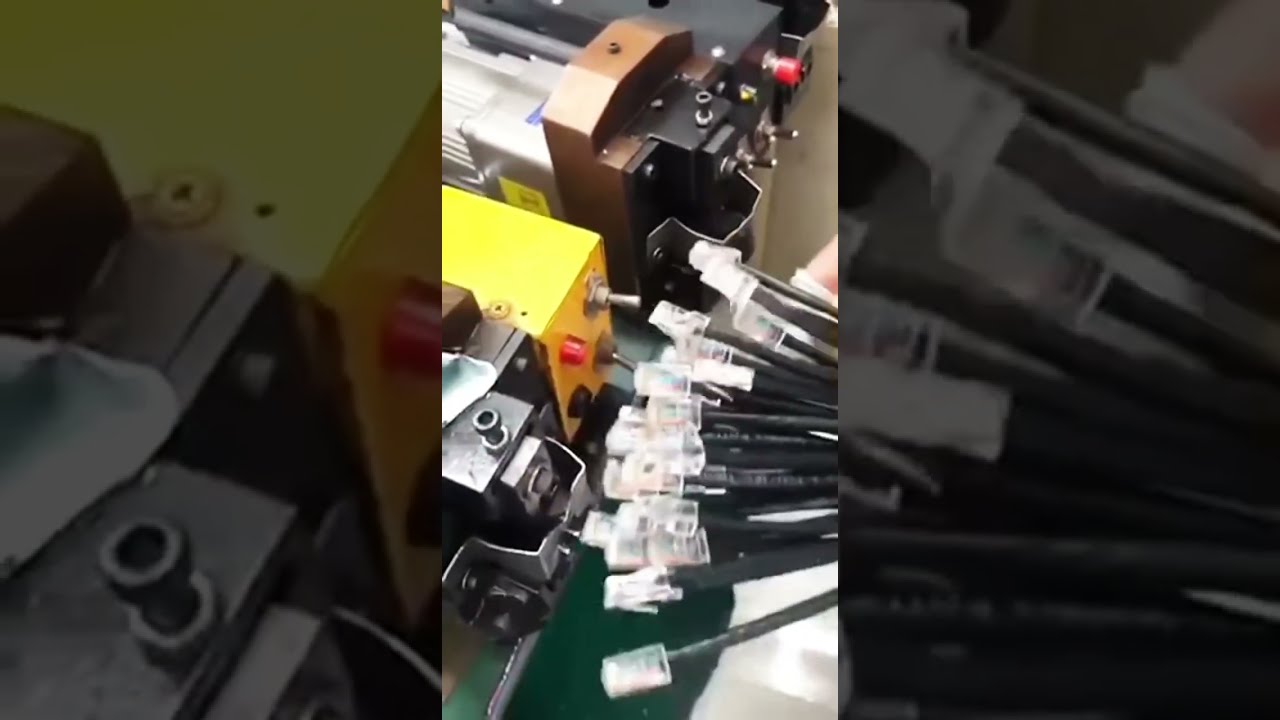 Video Sebenar Proses Pengelim Kabel Rangkaian & Kepala Kristal RJ-45 #kilang #mesin