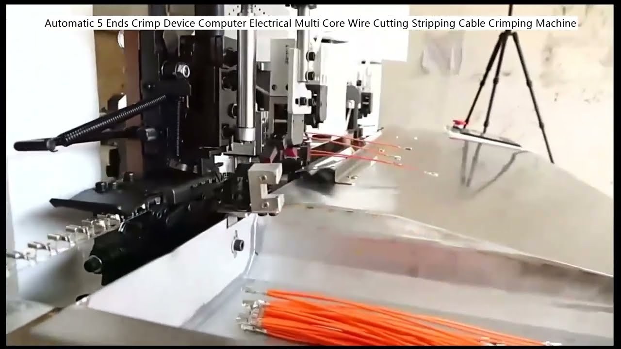 Mesin Crimp Automatik 5 Hujung – Pemotong & Penyahkulitan Kabel Pelbagai Teras Elektrik Komputer