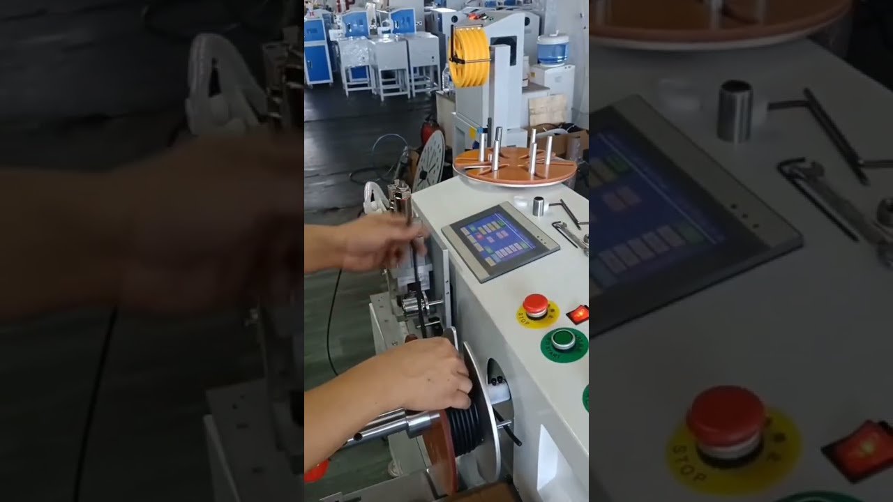 Mesin Semua-dalam-Satu untuk Pengiraan Meter, Pemotongan, Penggulungan & Pengikatan Kabel Elektrik