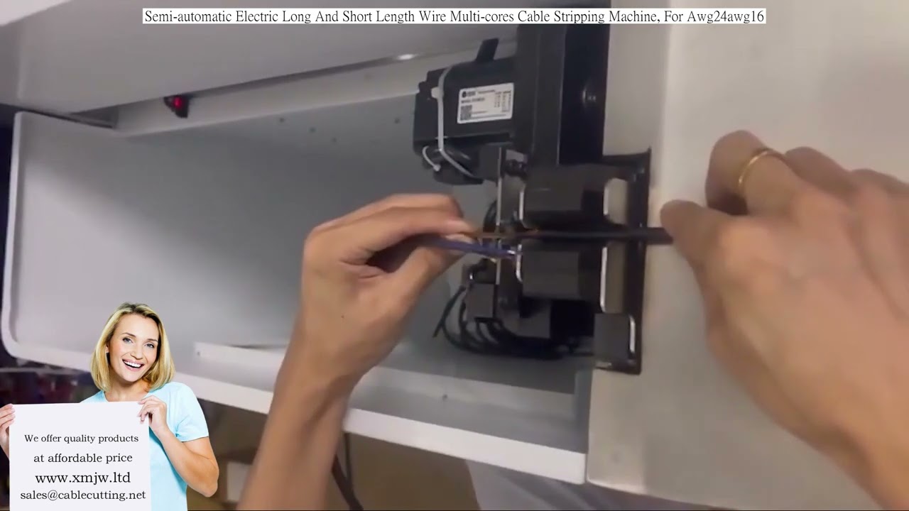 Mesin Penanggal Kabel Elektrik Semi-Automatik untuk AWG24 Pelbagai Teras - Panjang & Pendek