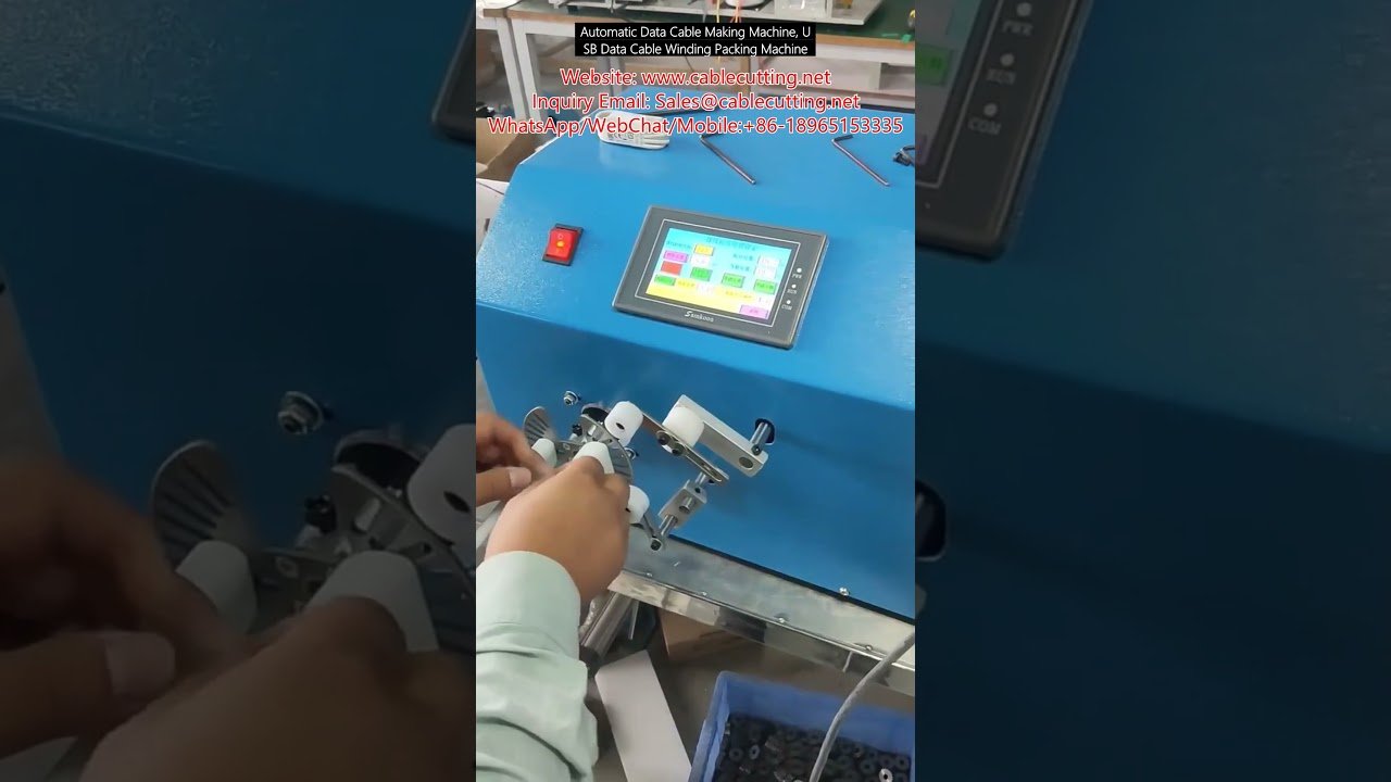 Mesin Automatik Pembuatan Kabel Data - Mesin Penggulung & Pembungkusan Kabel USB Berkelajuan Tinggi