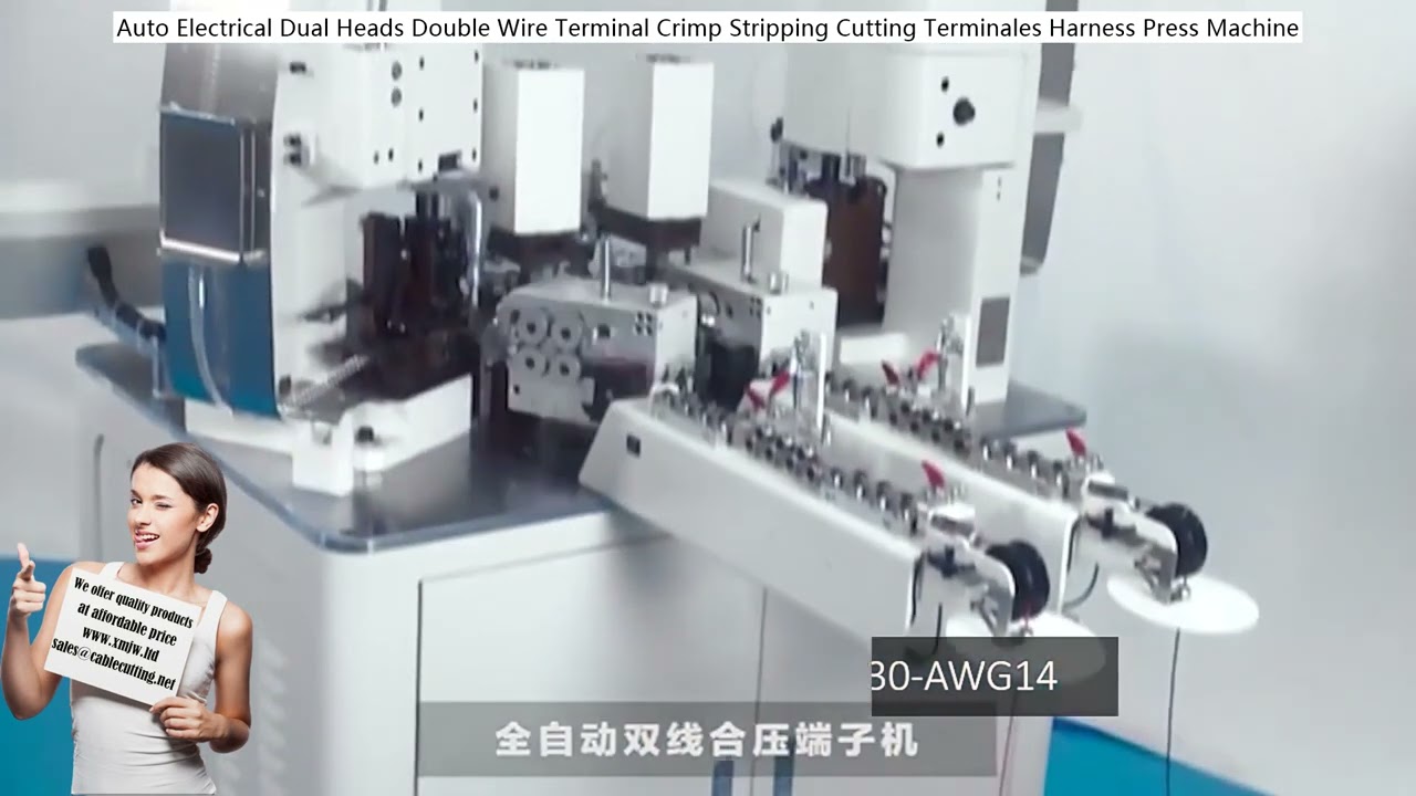 Mesin Crimping Wayar Dua Kepala Automatik - Potong, Kupas, dan Pasang Terminal Serentak