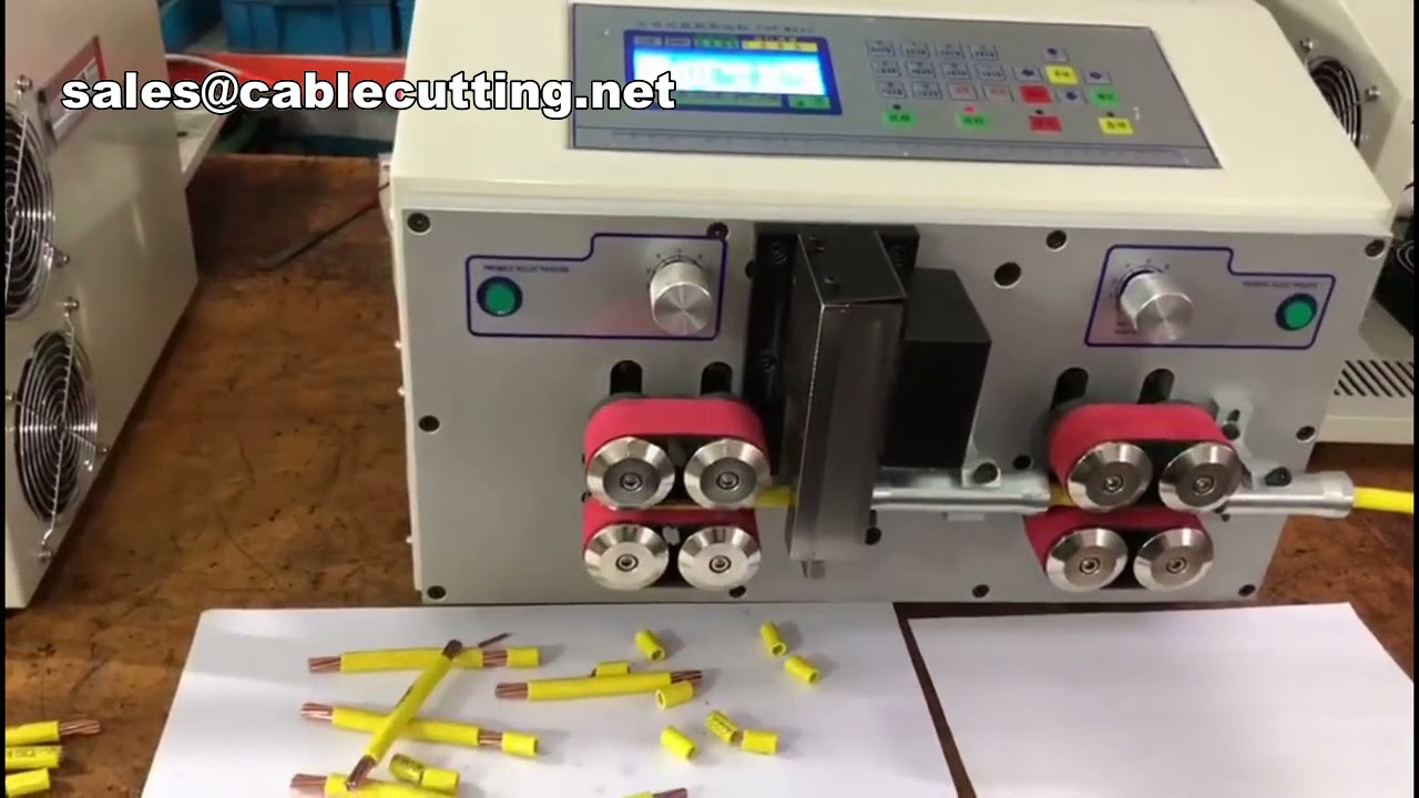 Mesin Pelurus, Penanggal & Pemotong Wayar Automatik dengan Sleeve - Alat Pembuatan Kabel Besar