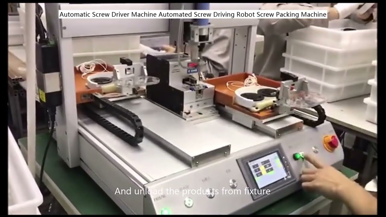 Mesin Pemutar Skru Automatik & Robot Pemasangan Skru dengan Mesin Pembungkusan - Automasi Kilang